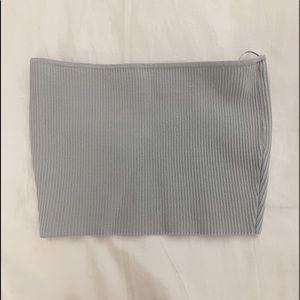 baby blue ribbed tube top